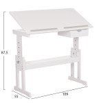 ΓΡΑΦΕΙΟ/ΣΧΕΔΙΑΣΤΗΡΙΟ ΠΑΙΔΙΚΟ ASCENT HM18289 MDF ΣΕ ΛΕΥΚΟ 109x55x87,5Υεκ