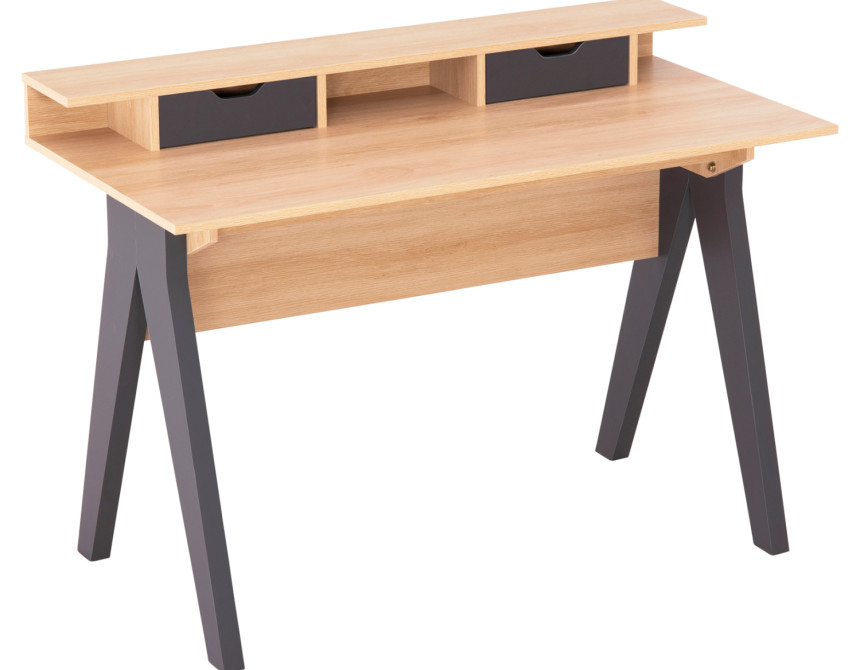 ΓΡΑΦΕΙΟ REXIN HM18290 ΜΕΛΑΜΙΝΗ ΣΕ SONAMA-ΓΚΡΙ 120x19-59x75-85,5ΥΥεκ.