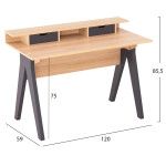 ΓΡΑΦΕΙΟ REXIN HM18290 ΜΕΛΑΜΙΝΗ ΣΕ SONAMA-ΓΚΡΙ 120x19-59x75-85,5ΥΥεκ.