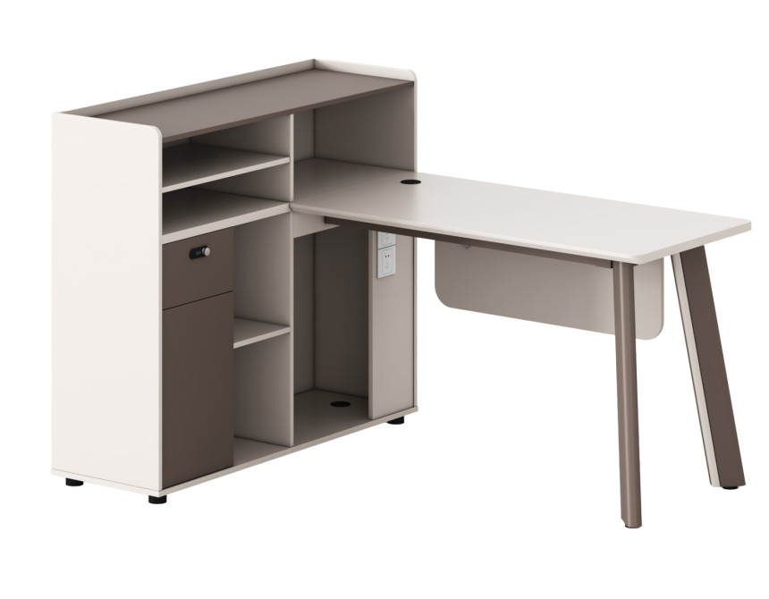 ΓΡΑΦΕΙΟ ΑΡΙΣΤΕΡΗ ΓΩΝΙΑ NEWLINE HM18275L ΜΕΛΑΜΙΝΗ ΕΚΡΟΥ-ΠΟΔΙΑ ΑΛΟΥΜΙΝΙΟΥ 160x120x105Υεκ