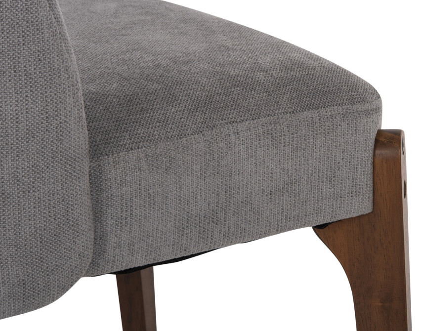 ΚΑΡΕΚΛΑ ΤΡΑΠΕΖΑΡΙΑΣ RAMMER HM9744.01 RUBBERWOOD ΣΕ ΚΑΡΥΔΙ-ΓΚΡΙ ΥΦΑΣΜΑ 57x55x86Υεκ.