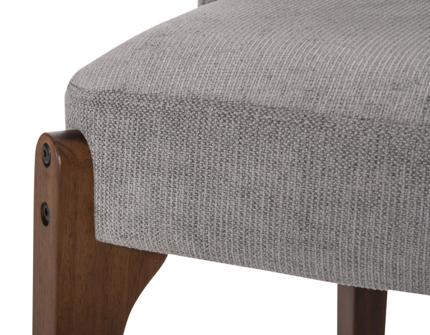 ΚΑΡΕΚΛΑ ΤΡΑΠΕΖΑΡΙΑΣ RAMMER HM9744.01 RUBBERWOOD ΣΕ ΚΑΡΥΔΙ-ΓΚΡΙ ΥΦΑΣΜΑ 57x55x86Υεκ.