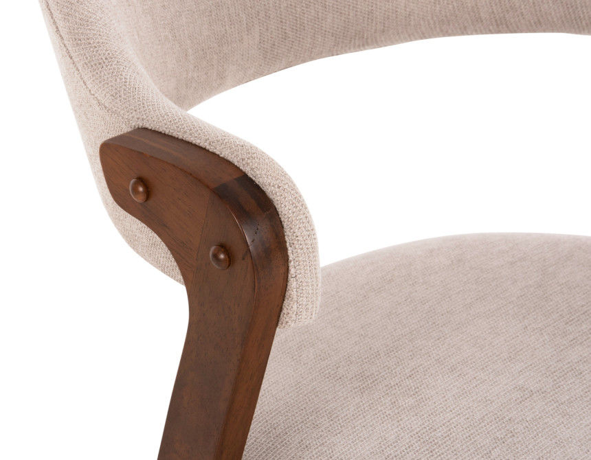 ΚΑΡΕΚΛΑ RIDER HM9734.02 RUBBERWOOD ΣΕ ΚΑΡΥΔΙ-ΥΦΑΣΜΑ ΕΚΡΟΥ 59x59x83Yεκ.