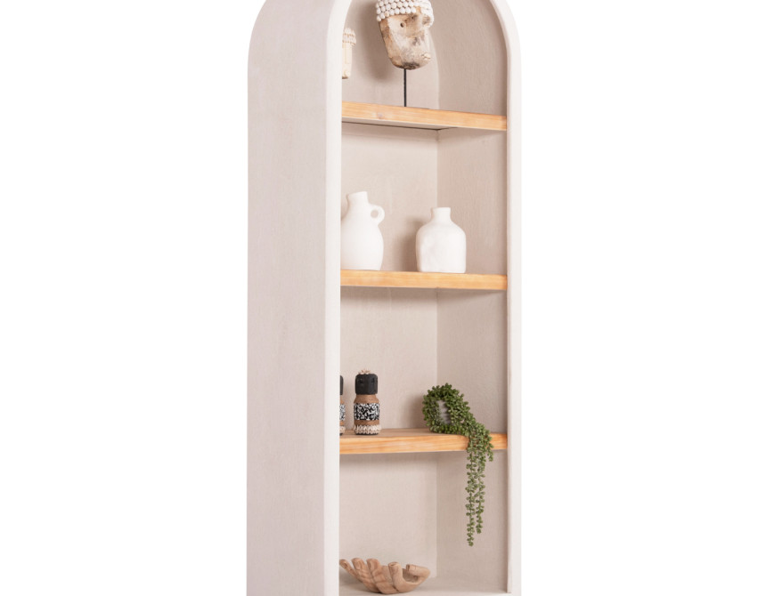ΡΑΦΙΕΡΑ ΣΕΙΡΑ SANTORINI HM18045 MDF ΥΠΟΛΕΥΚΟ-ΡΑΦΙΑ ΞΥΛΟ ΕΛΑΤΟΥ ΦΥΣΙΚΟ 60x38,5x179Υεκ.
