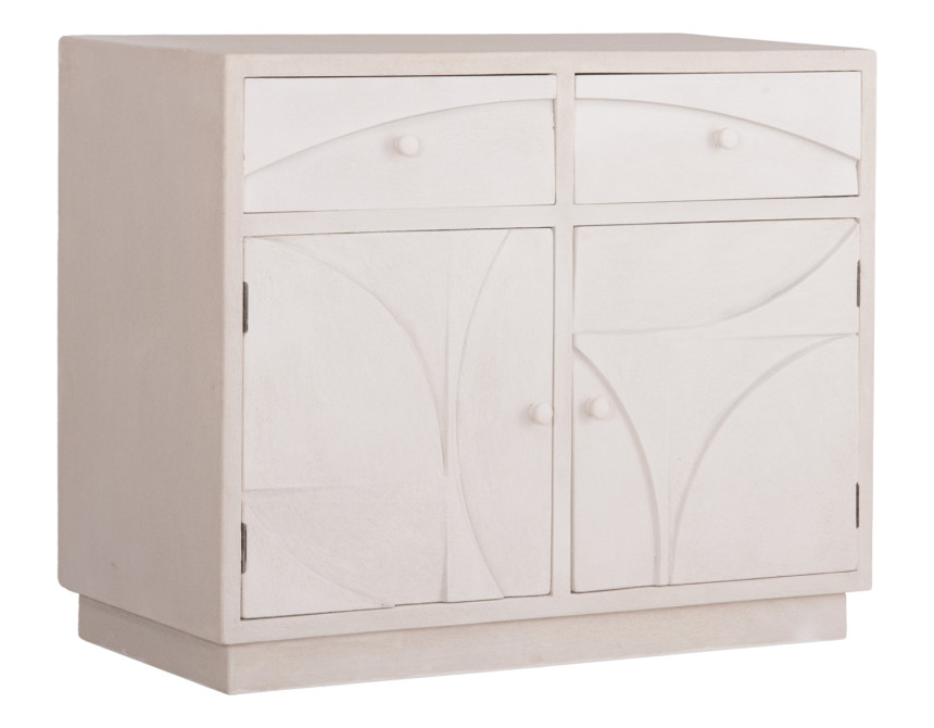 ΜΠΟΥΦΕΣ ΣΕΙΡΑ SANTORINI HM18046 MDF ΣΕ ΥΠΟΛΕΥΚΟ ΧΡΩΜΑ-2 ΣΥΡΤΑΡΙΑ & 2 ΠΟΡΤΕΣ 107x38x82,5Υεκ.