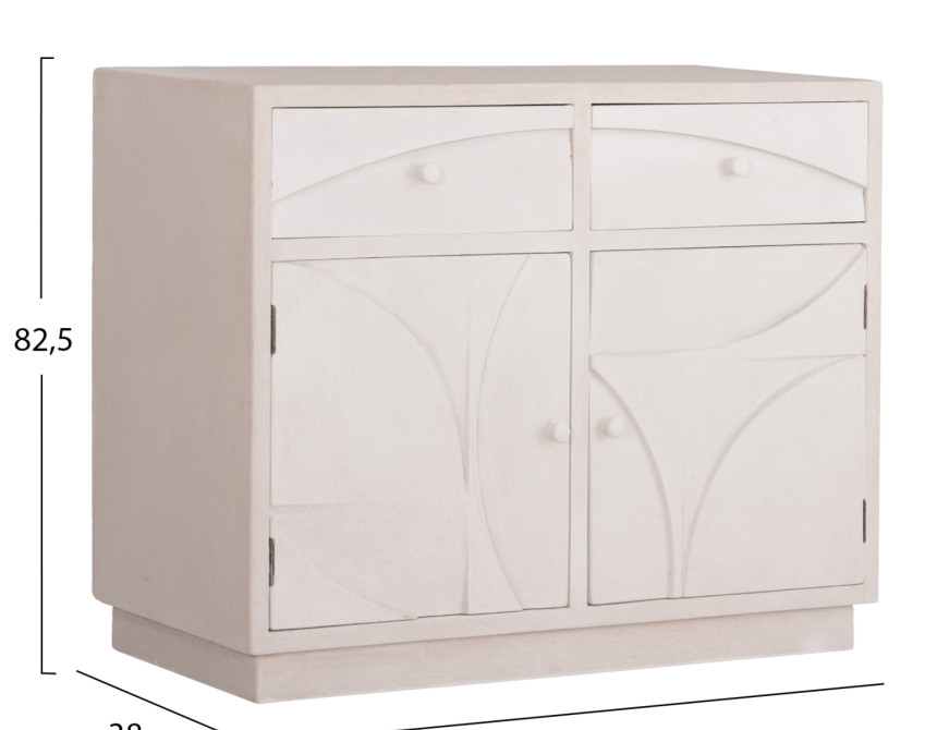 ΜΠΟΥΦΕΣ ΣΕΙΡΑ SANTORINI HM18046 MDF ΣΕ ΥΠΟΛΕΥΚΟ ΧΡΩΜΑ-2 ΣΥΡΤΑΡΙΑ & 2 ΠΟΡΤΕΣ 107x38x82,5Υεκ.
