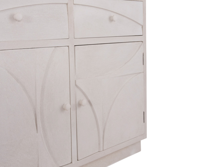 ΜΠΟΥΦΕΣ ΣΕΙΡΑ SANTORINI HM18046 MDF ΣΕ ΥΠΟΛΕΥΚΟ ΧΡΩΜΑ-2 ΣΥΡΤΑΡΙΑ & 2 ΠΟΡΤΕΣ 107x38x82,5Υεκ.