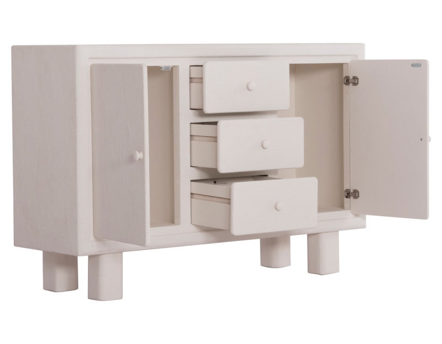 ΜΠΟΥΦΕΣ ΣΕΙΡΑ SANTORINI HM18048 MDF ΣΕ ΥΠΟΛΕΥΚΟ ΧΡΩΜΑ-3 ΣΥΡΤΑΡΙΑ & 2 ΠΟΡΤΕΣ 120x38x80Υεκ.