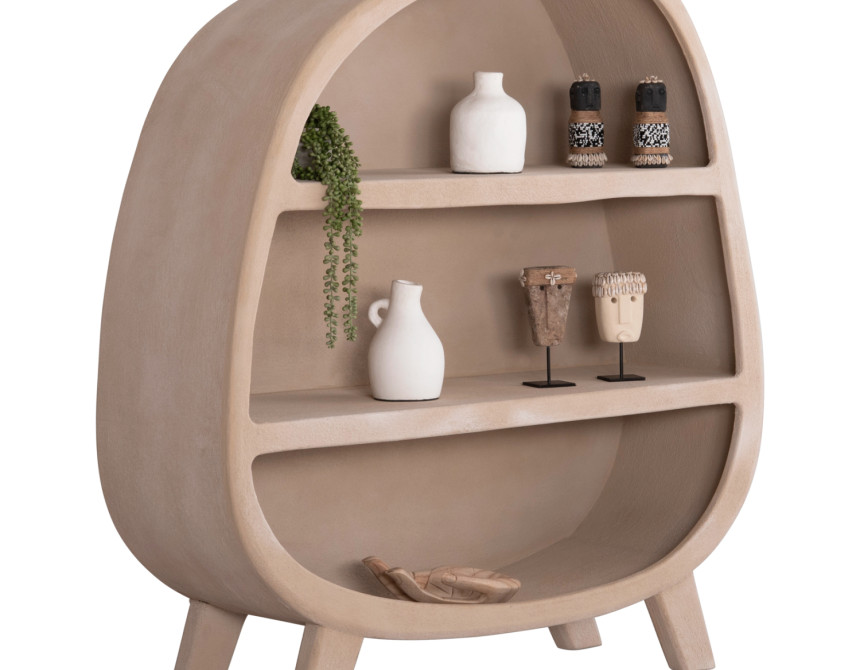 ΡΑΦΙΕΡΑ ΣΕΙΡΑ SANTORINI HM18060.02 MDF ΣΕ ΚΑΦΕ ΧΡΩΜΑ 120x38x133Υεκ.