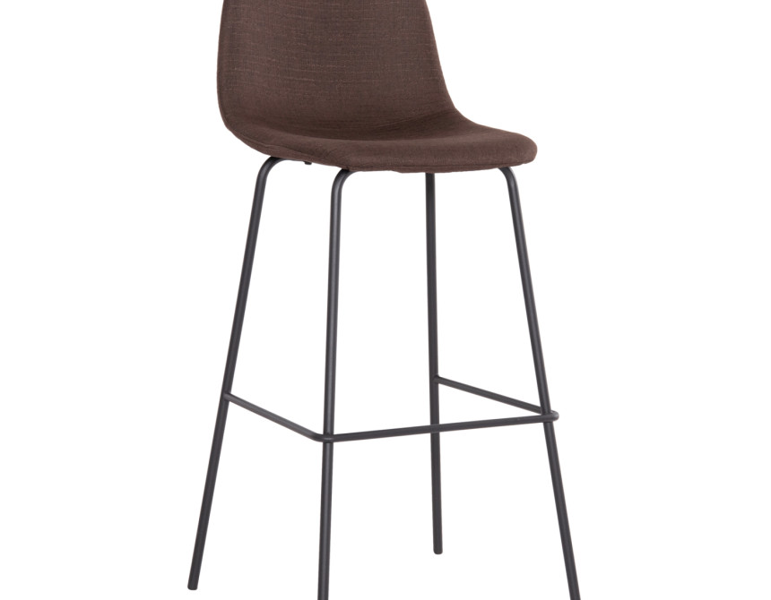 ΣΚΑΜΠΟ ΜΠΑΡ VINCENT HM8579.23 ΚΑΦΕ ΥΦΑΣΜΑ-ΜΑΥΡΟΣ ΜΕΤΑΛΛΙΚΟΣ ΣΚΕΛΕΤΟΣ 47x46x104Υεκ.