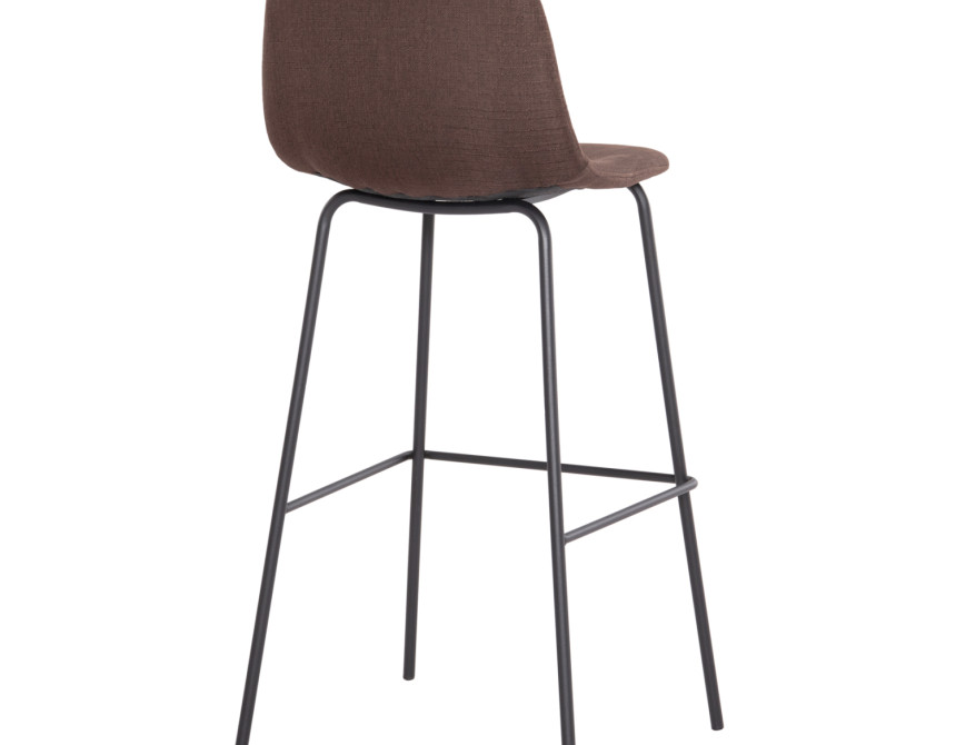 ΣΚΑΜΠΟ ΜΠΑΡ VINCENT HM8579.23 ΚΑΦΕ ΥΦΑΣΜΑ-ΜΑΥΡΟΣ ΜΕΤΑΛΛΙΚΟΣ ΣΚΕΛΕΤΟΣ 47x46x104Υεκ.