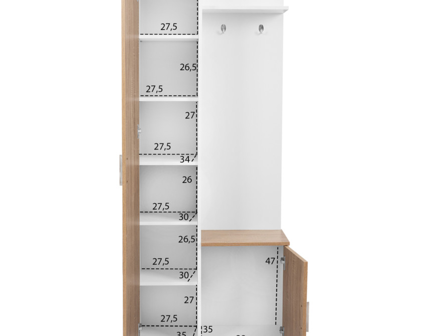 ΕΠΙΠΛΟ ΕΙΣΟΔΟΥ ΜΕ ΚΑΘΡΕΠΤΗ JANICE HM2264 SONAMA ΛΕΥΚΟ 70x37x181 εκ.