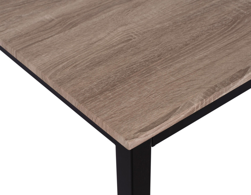 ΤΡΑΠΕΖΙ ΤΡΑΠΕΖΑΡΙΑΣ PANYA HM8332, 110X70Χ76 SONOMA, ΜΑΥΡΑ ΠΟΔΙΑ