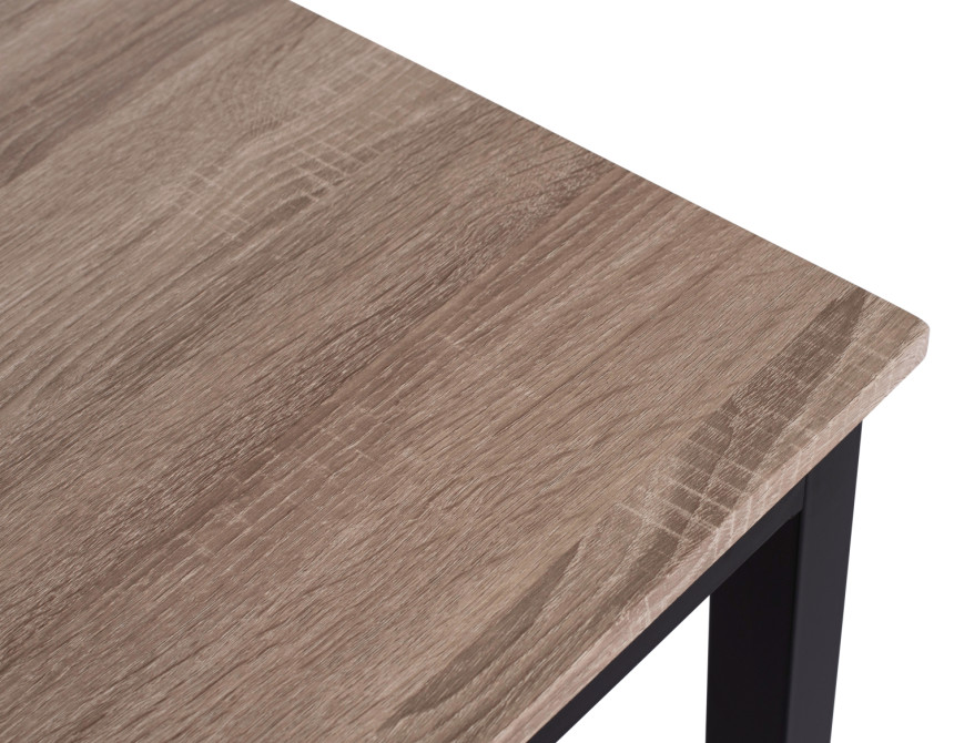 ΤΡΑΠΕΖΙ ΤΡΑΠΕΖΑΡΙΑΣ PANYA HM8332, 110X70Χ76 SONOMA, ΜΑΥΡΑ ΠΟΔΙΑ