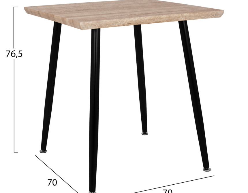 ΤΡΑΠΕΖΙ ΤΡΑΠΕΖΑΡΙΑΣ PALOMA HM8335.01, 70Χ70X76.5, SONOMA, ΜΑΥΡΑ ΠΟΔΙΑ