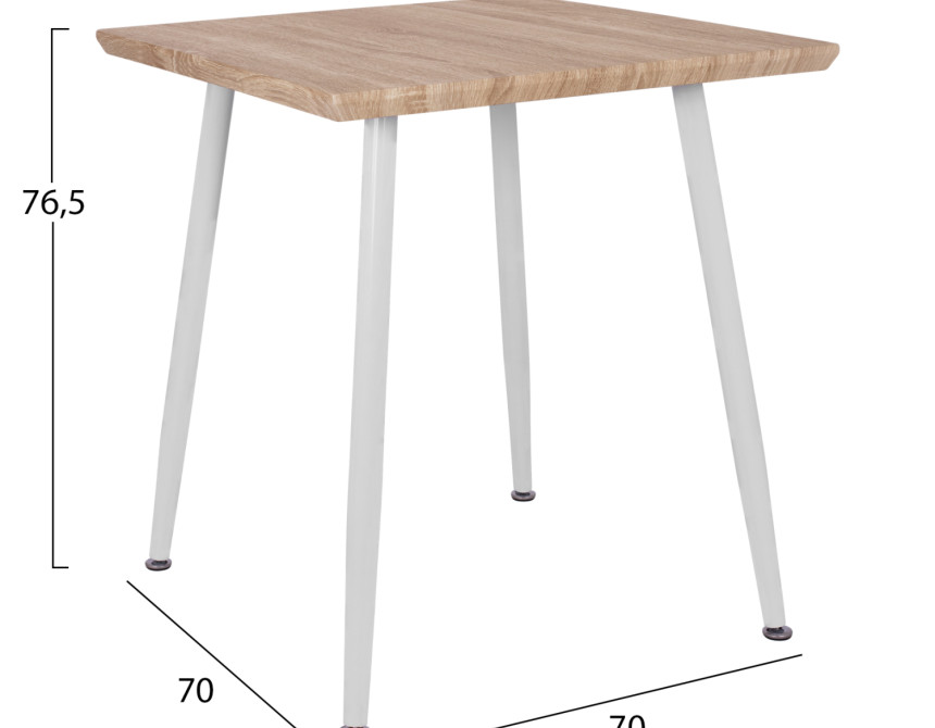 ΤΡΑΠΕΖΙ ΤΡΑΠΕΖΑΡΙΑΣ PALOMA HM8335.02, 70Χ70X76,5, SONOMA, ΛΕΥΚΑ ΠΟΔΙΑ