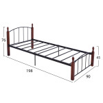 ΚΡΕΒΑΤΙ MAKAI ΜΕΤΑΛΛΟ ΞΥΛΟ ΚΑΡΥΔΙ ΣΤΡΩΜΑ 90X190 HM381