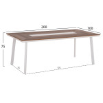 ΤΡΑΠΕΖΙ ΑΛΟΥΜΙΝΙΟΥ TABER ΜΕ POLYWOOD 200X100 ΛΕΥΚΟ HM5131.11