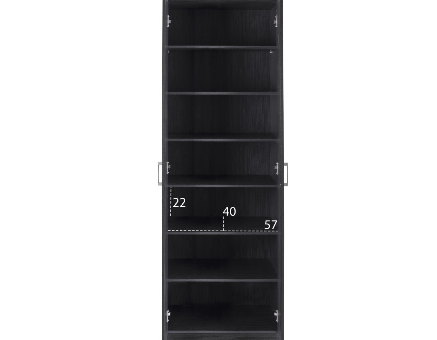 ΠΑΠΟΥΤΣΟΘΗΚΗ ΞΥΛΙΝΗ DAYANNA ΜΕ 6 ΡΑΦΙΑ 60X43X180.5εκ. ZEBRANO HM2379.01