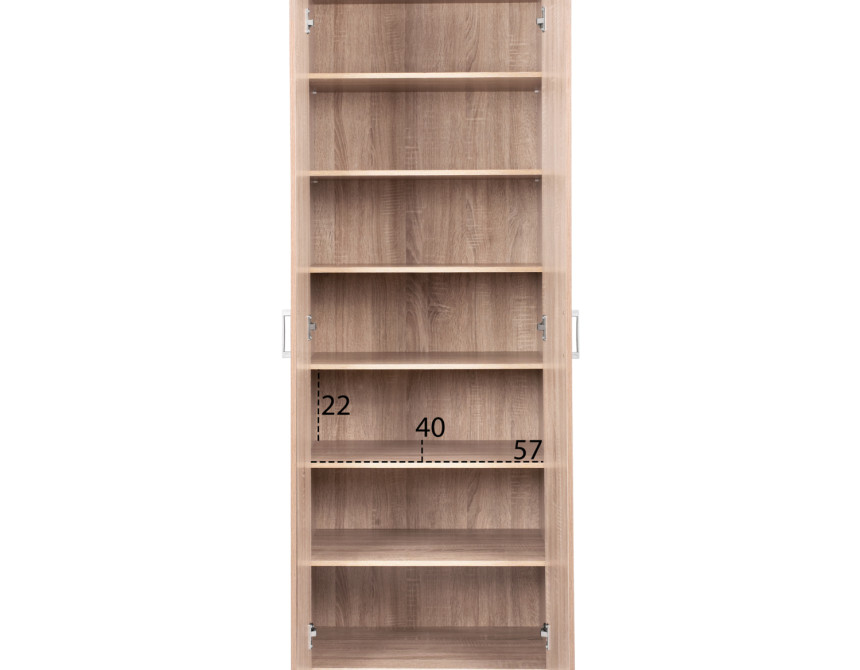 ΠΑΠΟΥΤΣΟΘΗΚΗ ΞΥΛΙΝΗ DAYANNA ΜΕ 6 ΡΑΦΙΑ 60X43X180.5εκ. SONAMA HM2379.02