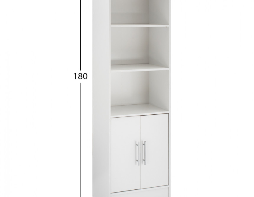 ΒΙΒΛΙΟΘΗΚΗ ΜΕΛΑΜΙΝΗΣ ENSLEY HM2027.05 ΣΕ ΛΕΥΚΗ ΑΠΟΧΡΩΣΗ 60x30x180 εκ.