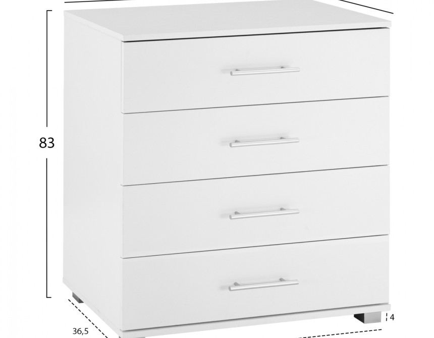 ΣΥΡΤΑΡΙΕΡΑ ΜΕΛΑΜΙΝΗΣ BRIANA HM2204.05 ME 4 ΣΥΡΤΑΡΙΑ ΛΕΥΚΗ 75x40x83Y εκ.