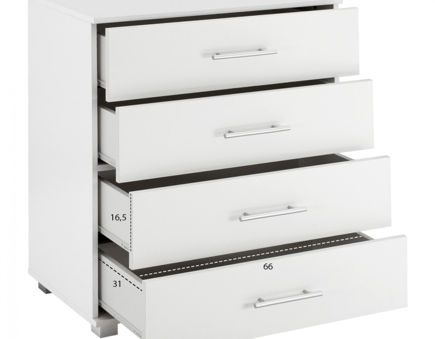 ΣΥΡΤΑΡΙΕΡΑ ΜΕΛΑΜΙΝΗΣ BRIANA HM2204.05 ME 4 ΣΥΡΤΑΡΙΑ ΛΕΥΚΗ 75x40x83Y εκ.
