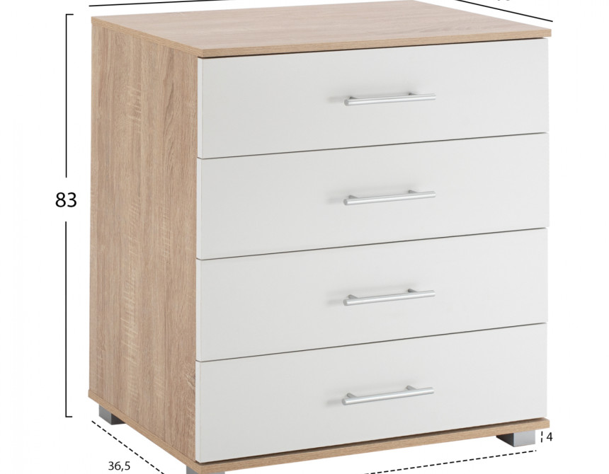 ΣΥΡΤΑΡΙΕΡΑ ΜΕΛΑΜΙΝΗΣ BRIANA HM2204.06 ME 4 ΣΥΡΤΑΡΙΑ SONAMA-ΛΕΥΚΟ 75x40x83Y εκ.