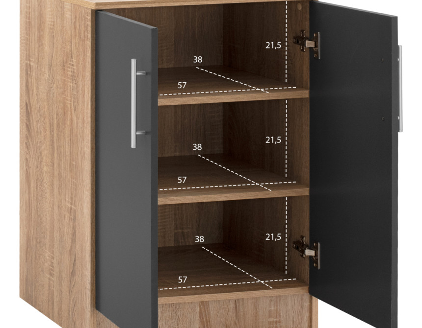 ΠΑΠΟΥΤΣΟΘΗΚΗ ΝΤΟΥΛΑΠΙ ΞΥΛΙΝΗ EMERIE HM2206.04 SONAMA-ΓΚΡΙ 60X40,5X80 εκ.