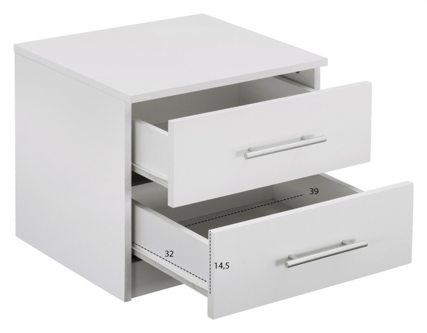 ΚΟΜΟΔΙΝΟ ΜΕΛΑΜΙΝΗΣ CHELSEA HM2220.05 ΛΕΥΚΟ 48x40,5x41,5 εκ.