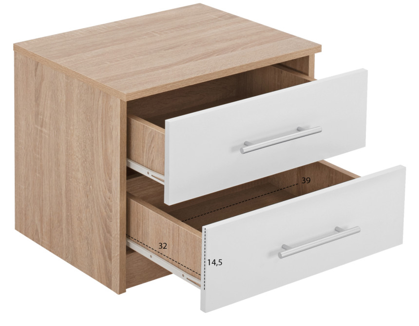ΚΟΜΟΔΙΝΟ ΜΕΛΑΜΙΝΗΣ HM2220.06 SONAMA - ΛΕΥΚΟ 48x40,5x41,5 εκ.