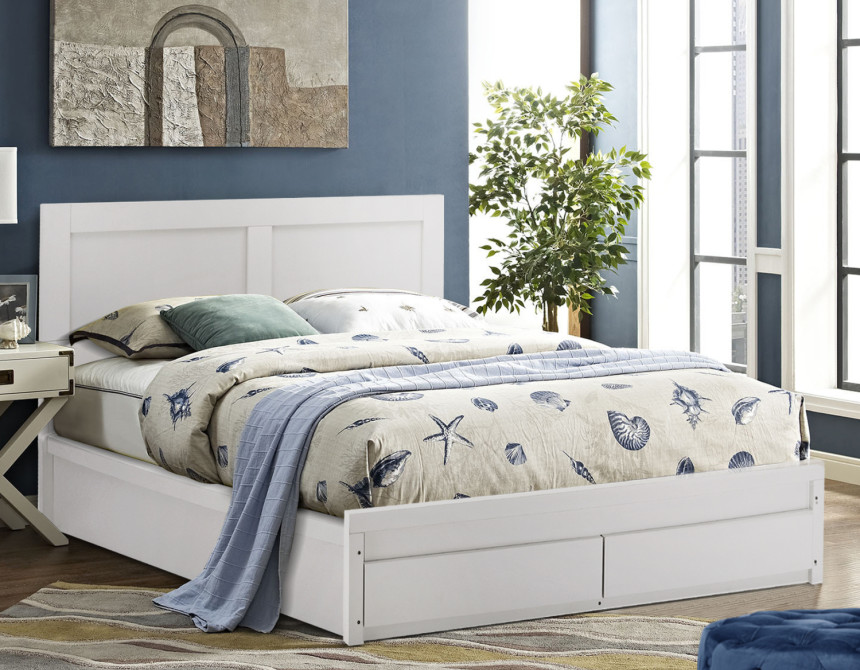 ΚΡΕΒΑΤΙ CAPRI HM312.05 ΜΕ 2 ΣΥΡΤΑΡΙΑ ΛΕΥΚΟ ΓΙΑ ΣΤΡΩΜΑ 150x200 εκ.