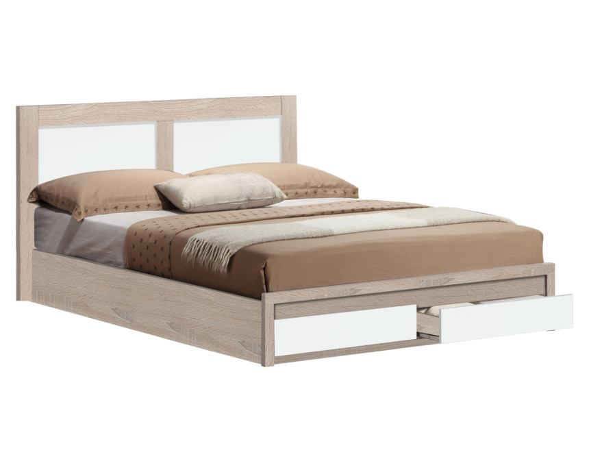 ΚΡΕΒΑΤΙ CAPRI HM312.06 ΜΕ 2 ΣΥΡΤΑΡΙΑ SONAMA ΛΕΥΚΟ ΓΙΑ ΣΤΡΩΜΑ 150x200 εκ.