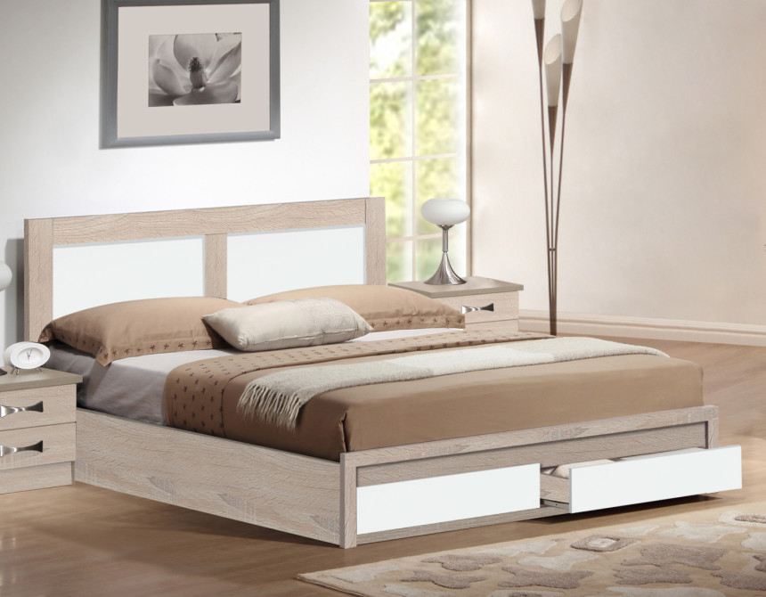 ΚΡΕΒΑΤΙ CAPRI HM312.06 ΜΕ 2 ΣΥΡΤΑΡΙΑ SONAMA ΛΕΥΚΟ ΓΙΑ ΣΤΡΩΜΑ 150x200 εκ.