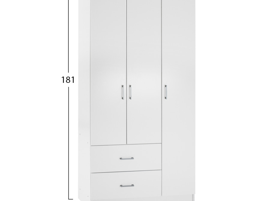 ΝΤΟΥΛΑΠΑ 3ΦΥΛΛΗ ME 2 ΣΥΡΤΑΡΙΑ CAESAR HM340.05 ΛΕΥΚΗ 89x42,5x181 εκ.