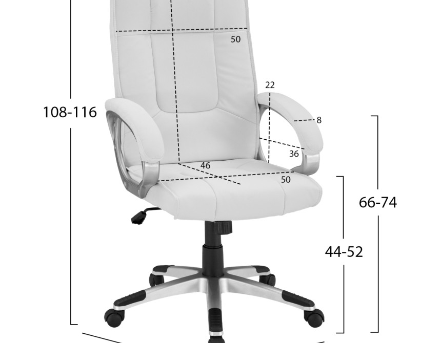 ΚΑΡΕΚΛΑ ΓΡΑΦΕΙΟΥ CHANDER HM1092.02 ΛΕΥΚΗ 63x66x116 εκ.