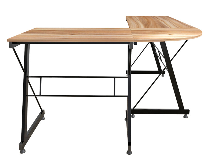 ΓΩΝΙΑΚΟ ΓΡΑΦΕΙΟ WALNUT ΕΠΙΦΑΝΕΙΑ ΜΕ ΜΕΤΑΛΛΙΚΟ ΣΚΕΛΕΤΟ HM2127.02 158Χ120Χ74εκ.