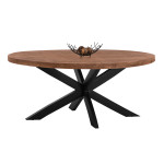 ΤΡΑΠΕΖΙ LEVINHO HM8483.11 OVAL 6εκ. ΠΑΧΟΣ ΑΠΟ ΜΑΣΙΦ ΞΥΛΟ MANGO 210x100x78Υ εκ.