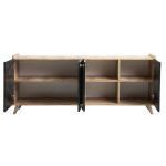 ΜΠΟΥΦΕΣ ΜΕΛΑΜΙΝΗΣ HM9045.01 NATURAL WOOD - ΜΑΥΡΟ ΜΑΡΜΑΡΟ 180x41x77,8Y εκ.