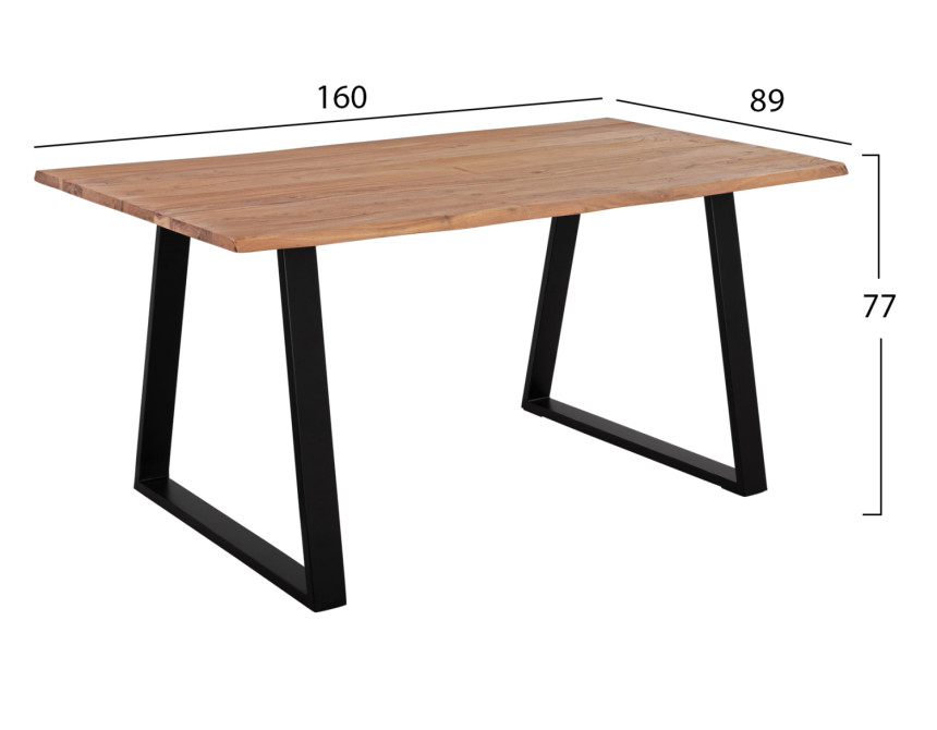 ΤΡΑΠΕΖΙ ΤΡΑΠΕΖΑΡΙΑΣ SOFIA SLIM HM8500.11 ΜΑΣΙΦ ΞΥΛΟ ΑΚΑΚΙΑΣ 160x90x76Υ εκ.