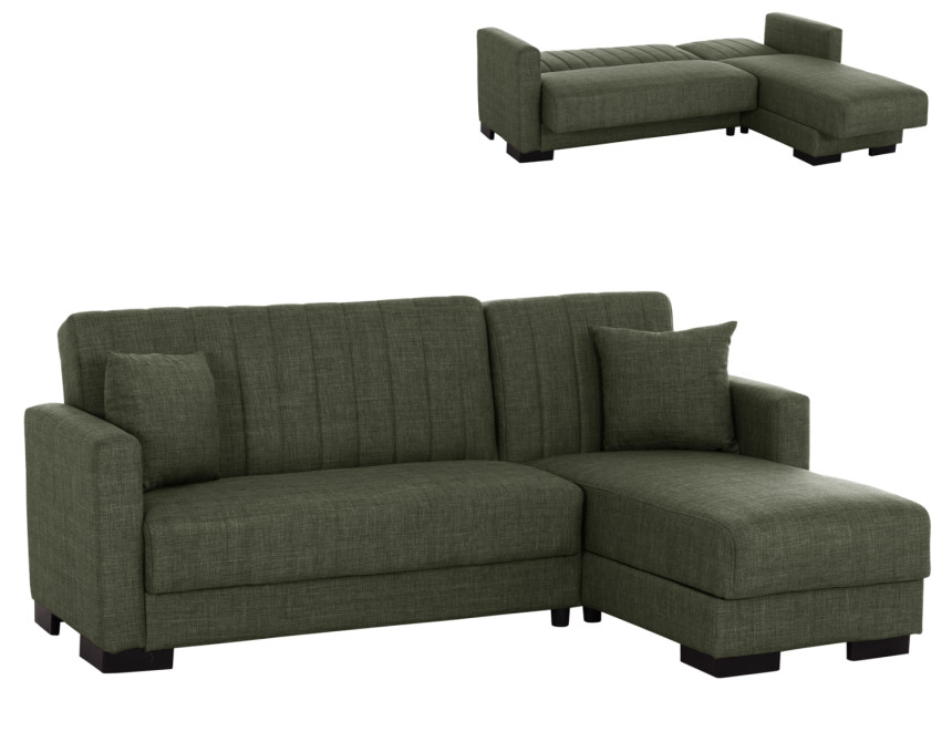 ΚΑΝΑΠΕΣ ΚΡΕΒΑΤΙ GHUFRAN ΓΩΝΙΑ ΑΝΑΣΤΡΕΨΙΜΗ DARK OLIVE HM3244.05 200x133x77Yεκ.