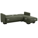 ΚΑΝΑΠΕΣ ΚΡΕΒΑΤΙ GHUFRAN ΓΩΝΙΑ ΑΝΑΣΤΡΕΨΙΜΗ DARK OLIVE HM3244.05 200x133x77Yεκ.