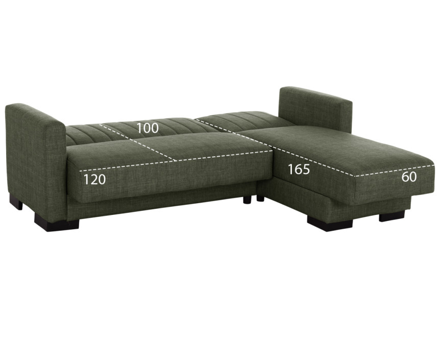 ΚΑΝΑΠΕΣ ΚΡΕΒΑΤΙ GHUFRAN ΓΩΝΙΑ ΑΝΑΣΤΡΕΨΙΜΗ DARK OLIVE HM3244.05 200x133x77Yεκ.