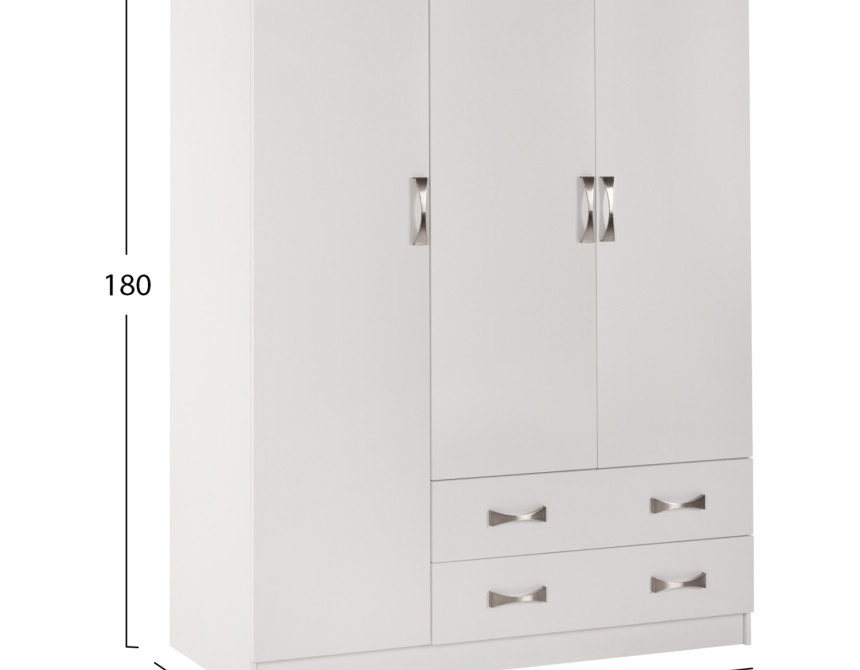 ΝΤΟΥΛΑΠΑ 3ΦΥΛΛΗ CARLY HM384.05 ΜΕ ΔΥΟ ΣΥΡΤΑΡΙΑ ΛΕΥΚΗ 150X55Χ180Υεκ.
