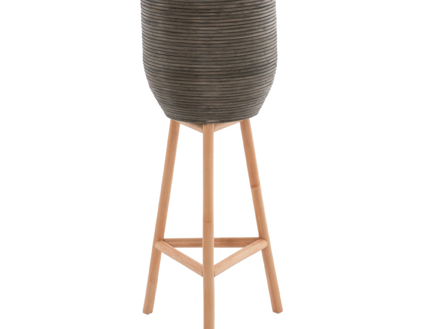 ΓΛΑΣΤΡΑ ΑΠΟ RATTAN ΚΑΙ BAMBOO HM7724 36Χ35Χ95Yεκ.ΦΥΣΙΚΟ - ΠΡΑΣΙΝΟ