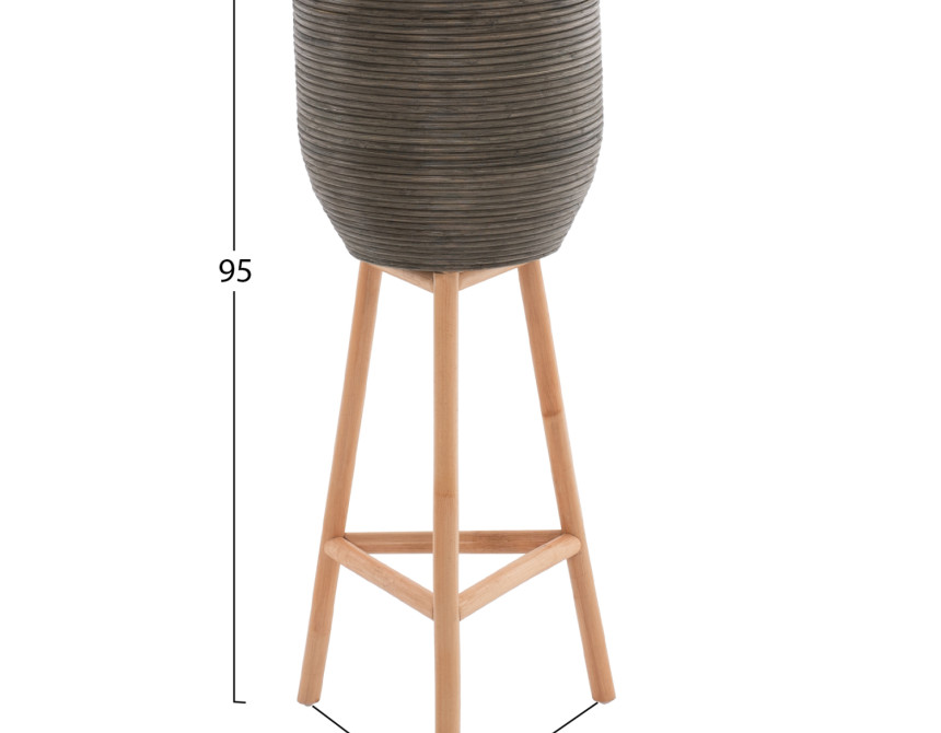 ΓΛΑΣΤΡΑ ΑΠΟ RATTAN ΚΑΙ BAMBOO HM7724 36Χ35Χ95Yεκ.ΦΥΣΙΚΟ - ΠΡΑΣΙΝΟ