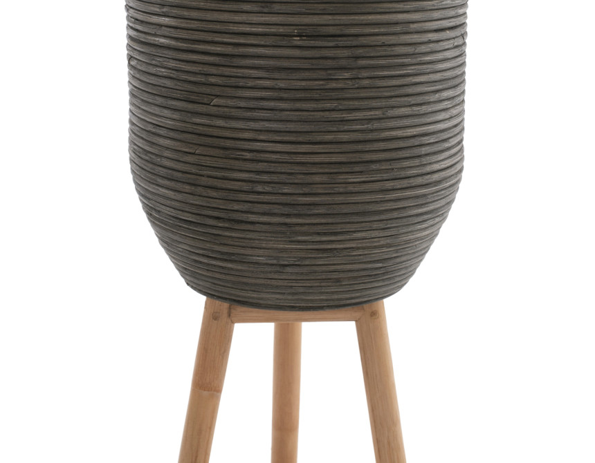 ΓΛΑΣΤΡΑ ΑΠΟ RATTAN ΚΑΙ BAMBOO HM7724 36Χ35Χ95Yεκ.ΦΥΣΙΚΟ - ΠΡΑΣΙΝΟ