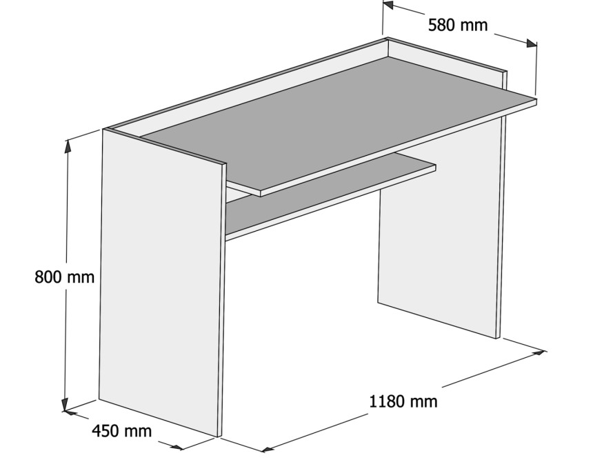 ΓΡΑΦΕΙΟ ΜΕΛΑΜΙΝΗΣ SONAMA ΛΕΥΚΟ 118x58x80Υεκ.HM9227.12