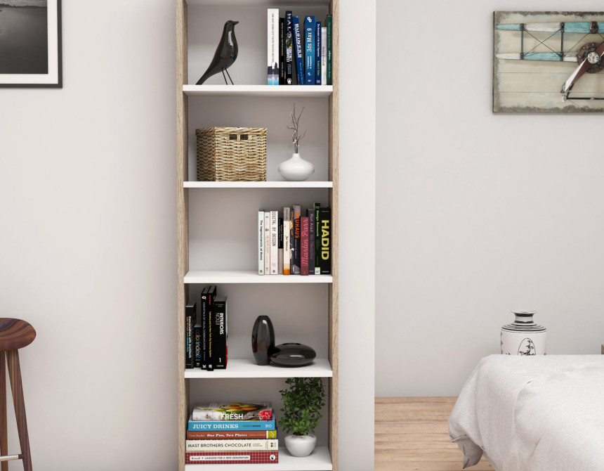 ΒΙΒΛΙΟΘΗΚΗ ΜΕΛΑΜΙΝΗΣ SONΟMA-ΛΕΥΚΟ HM9226.12 48,5x22x160Υ εκ.
