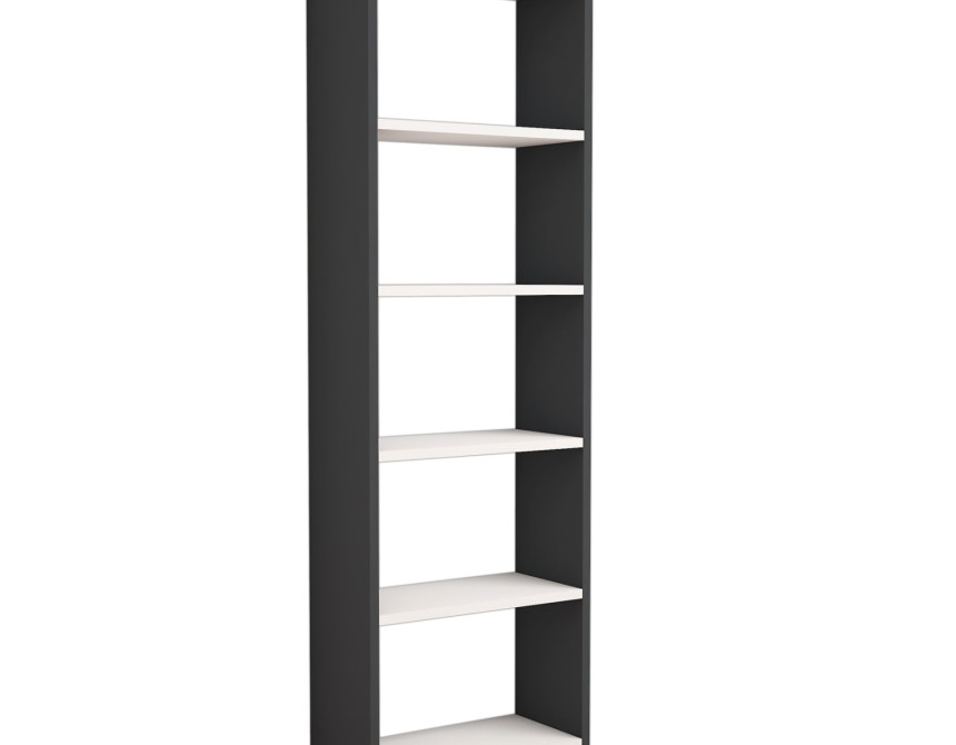 ΒΙΒΛΙΟΘΗΚΗ ΜΕΛΑΜΙΝΗΣ ΓΚΡΙ-ΛΕΥΚΟ HM9226.13 48,5x22x160Υ εκ.